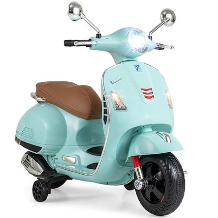 Børne elmotorcykel med LED-lys, grøn