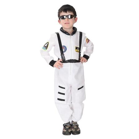 Umorden Purim-karnevaali Halloween-juhlapuku Lapset Astronautti Kosmonautti Puku Pojat Yhtenäinen Lentäjä Cosplay Lapsille Poika White XL(height 130-