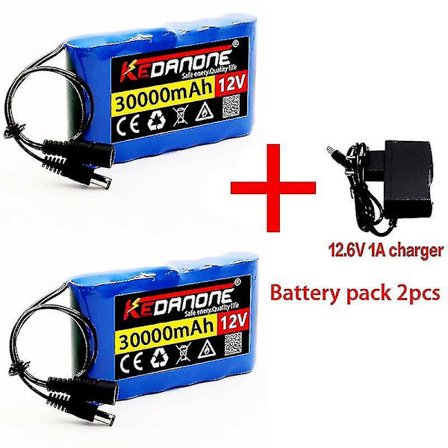 Ny bärbar Super 12v 30000mah uppladdningsbar litiumjonbatteri Kapacitet Dc 12,6v 30ah Cctv Cam Monitor + Laddare