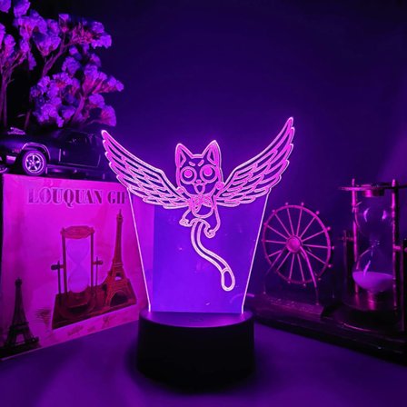 Nattlys Manga Fairy Tail LED Berøringsfølsom Nattlampe for Barnerom Innredning Barn Gave Bord 3D Lampe Anime Fairy Tail