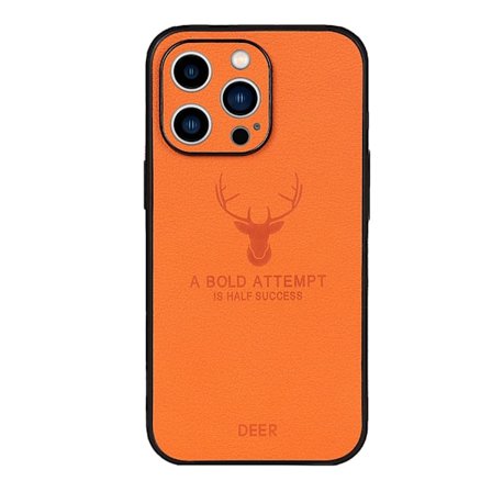 Fodral för iPhone15plus orange hjorthuvud skalpmönster fullt anti-fall