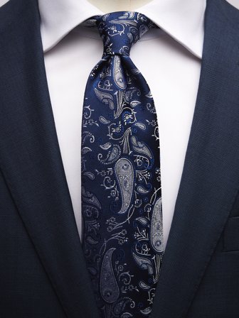 John Henric Men's Blue Tie Paisley Size 7,5