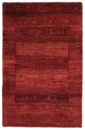 78X120 Tapete Loribaft Fine Moderno Vermelho Escuro/Preto (Lã, ) Carpetvista