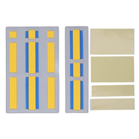 Bärbar elektronisk plywood-organisatör som kan fästas på bärbar dator, anteckningsbok, kabel, trådlös mus, gul