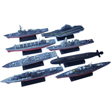 8 st Hangarfartyg Leksaker Modell Fordon Leksak Simulering Monterad modell Fartygsmodell för skrivbordsdekoration