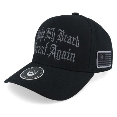 Bearded Man - Svart adjustable Keps - Make My Beard Great Again Curved Black A-frame Adjustable @ Hatstore