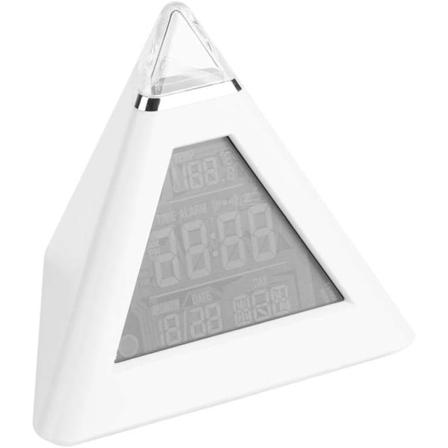 LED-v rillinen digitaalinen pyramidimuotoinen LCD-her tyskello, p yt her tyskello, y valo, lasten ty p yd n sisustus, lahja