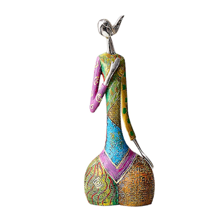 Abstrakt Kunst Kvindeskulptur Figur Farverig Moderne Dekoration