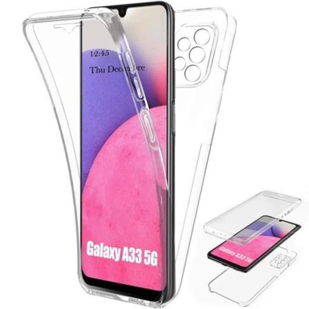 Fodral till Samsung Galaxy A33 5G - Helkroppssilikon 360 graders genomskinlig stötsäker