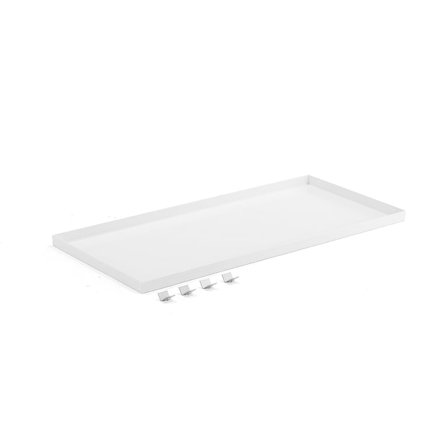 Hylle med opphøyet kant for å forhindre søl i miljøskap