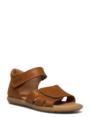 Closed Heel Broque Sandal Brown Pom Pom