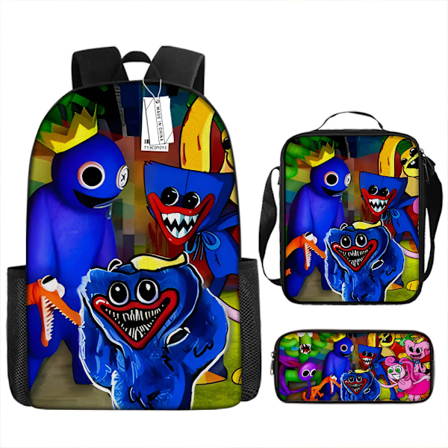 Rainbow Friends -reppu, koululaukku, kynäkotelo ja lounaskassi, kolmiosainen setti