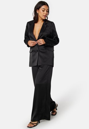 SELECTED Tasja High Waist Extra Wide Pant Black Klær