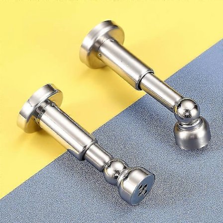 Justerbar Høyde Magnetisk Dørstopper, magnetisk Dørstopp, Dørholder i Rustfritt Stål med Vegg- og Gulvmontering (sølv)