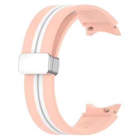 Samsung Galaxy Watch 5 Pro klockarmband i silikon med dubbla färger - Rosa / Vit