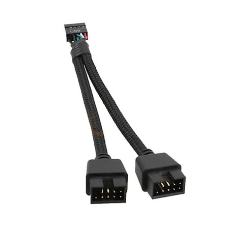 Moderkort USB 2.0 9-bens Header 1 til 2 Udvidelseshub Splitter Adapter Konverter