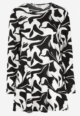 Cellbes of Sweden - Mönstrad trikåtunika med fickor - svart / vit / mönstrad - för damer - 34/36