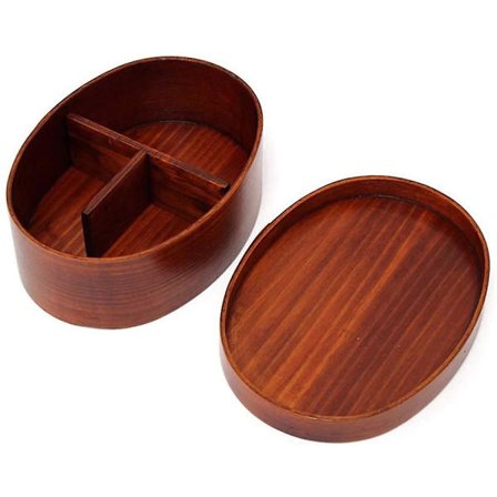 Bärbar miljövänlig lunchlåda 3-fack bestick picknicklåda