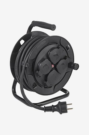 Jotex - Kabelrulle 4 stik, udendørs, 10 meter Sort - Køb Udendørsbelysning hos Jotex