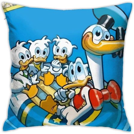 Bløde dekorative pudebetræk Søde lille Anders And sidder på badering firkantet pudebetræk luksus pudebetræk til [HK]