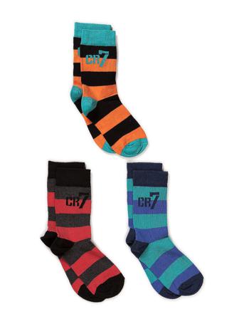Cr7 Kids Socks 3-Pack Socks & Tights Socks Multi/mönstrad CR7