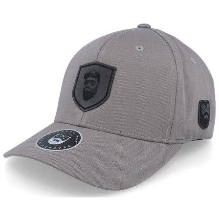 Bearded Man - Harmaa flexfit Lippis - Cap Man Badge Patch Grey Flexfit @ Hatstore
