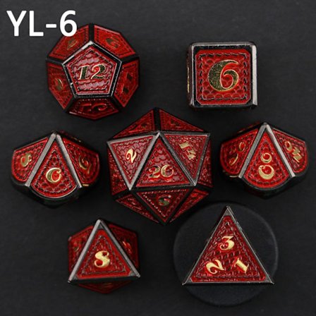 7 Stk/sett DND Metal Terning Polyhedral Terning YL-6 YL-6