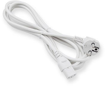 ON-Euro 3-pin power cable 3m white-Hvit apparatkabel på 3 meter-Power-Skjøteledninger