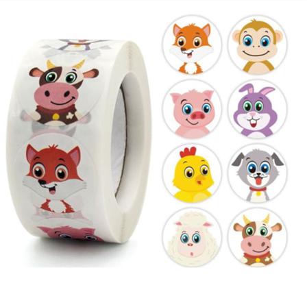 500st Stickers Klistermärken - Djur Motiv - Cartoon - Animal Multifärg
