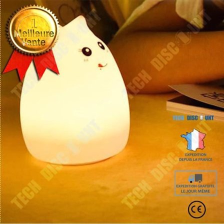 Nattlampa - TD - LED Katt - Bärbar - Touchkontrollerad - Uppladdningsbar USB