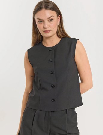 FREE/QUENT Fqmaeve-Waistcoat - Black - M