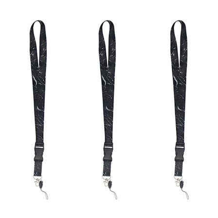 3-pak - Hurtigudløser nøglesnor – Nøgleholder med snor, sort
