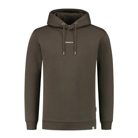 PureWhite, Trui- Seasonal Pure Logo Hoodie Bruin, Heren, Maat:L,polyester