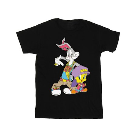 Looney Tunes Boys Bugs And Tweety Hip Hop T-Shirt 3-4 År Svart