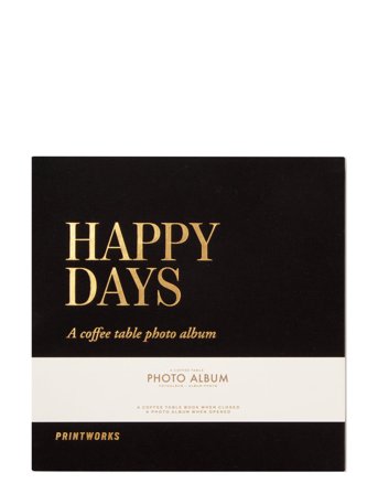 PRINTWORKS Photo Album - Happy Days Black - Black - 24.5X 5.0X 24.5CM