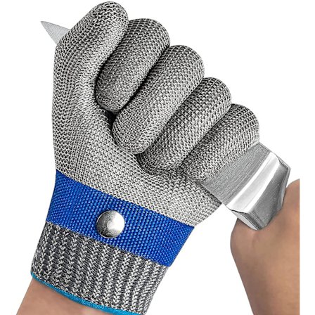 Skærebeskyttende Handsker Køkken, Niveau 5 Beskyttelse Skærebeskyttende Handsker Kæde Handske Slagter Handsker Østers Handske Til Mandolin Skæring, 