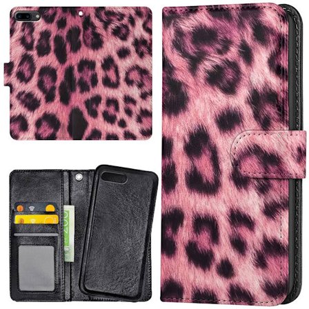 iPhone 7/8 Plus - Plånboksfodral/Skal Pink Leopard