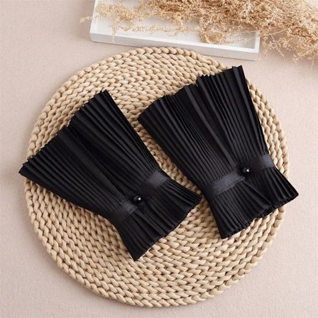 1 par falske ermer avtakbare mansjetter SVART