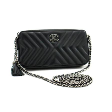 Chanel Vintage, Pre-owned Leather chanel-bags Zwart, Dames, Maat:ONE Size,leer