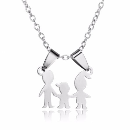 Halsband med berlock figurer familj med son smycke