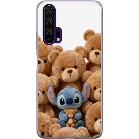 Kompatibelt Mobilskal till Honor Honor 20 Pro Söt och trygg illustration med Stitch omgiven av nallebjörnar som skapar en varm och lekfull känsla