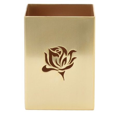 Blyantholder i rustfrit stål til skrivebord, tilbehør til kosmetikpensel, guld