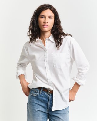 GANT - Relaxed fit poplinskjorte til dame white