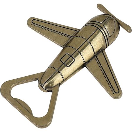 Flaskeåbner Antik Flyvemaskine Form Kreativ Flaskeåbner til Hjem Øl Vin eller Sodavand Bryllupsgave Dekoration Guld 10*11*2-