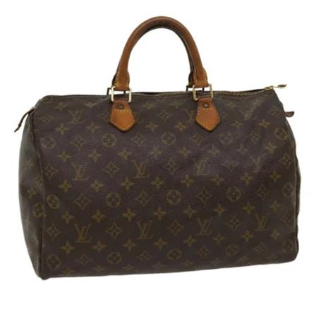 Louis Vuitton Vintage, Pre-owned Speedy 35 Monogram Handbag Bruin, Dames, Maat:ONE Size,leather
