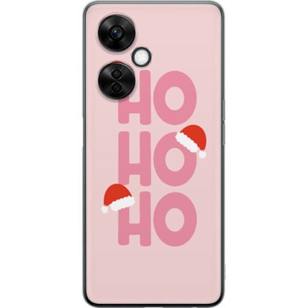Kompatibel Mobilcover til OnePlus Nord CE 3 Lite HO HO HO pink julemotiv med nissehuer typografi vinterdetaljer og moderne Christmas aesthetic ren far