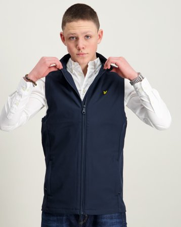 Lyle & Scott Mesh Back Soft Shell Gilet Blauw Vesten Jongens - Kids Brand Store