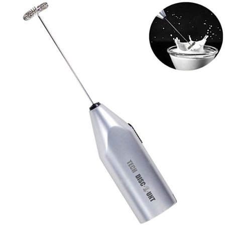 Mjölkskummare - TD - Elektrisk äggvisp - Rostfritt stål - Bärbar - 2 AA-batterier