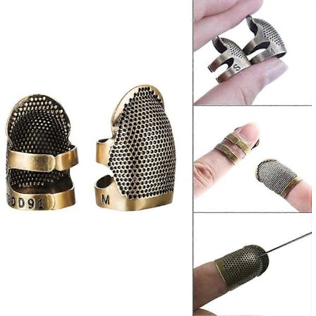 4 kpl Sormustimia ompeluun, metallinen kuparinen sormustin sormisuoja säädettävä sormisuojus rengas sormenpää sormustin ompelu tilkkutyö 