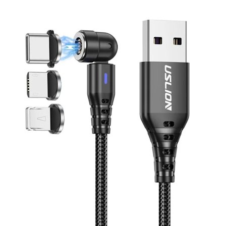 Magnetkabel USB-kabler SVART 1M